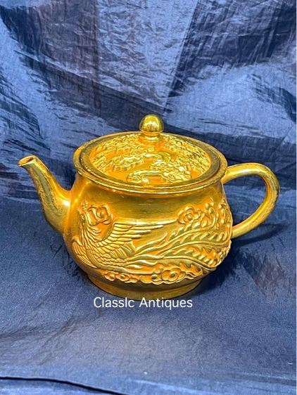 กาน้ำชา หงษ์ มังกร กะไหล่ทอง สะสม รูปที่ 3