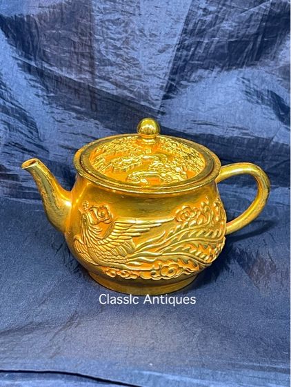 กาน้ำชา หงษ์ มังกร กะไหล่ทอง สะสม รูปที่ 2