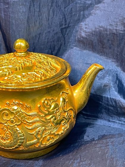 กาน้ำชา หงษ์ มังกร กะไหล่ทอง สะสม รูปที่ 6