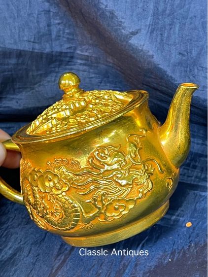 กาน้ำชา หงษ์ มังกร กะไหล่ทอง สะสม รูปที่ 16