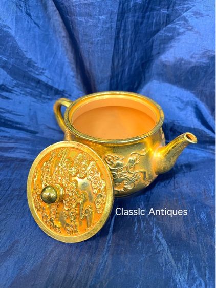 กาน้ำชา หงษ์ มังกร กะไหล่ทอง สะสม รูปที่ 9