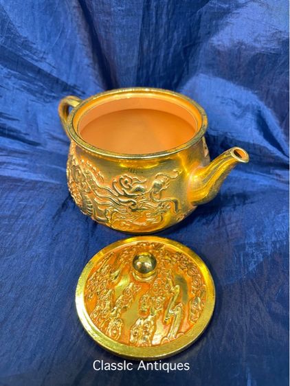 กาน้ำชา หงษ์ มังกร กะไหล่ทอง สะสม รูปที่ 8