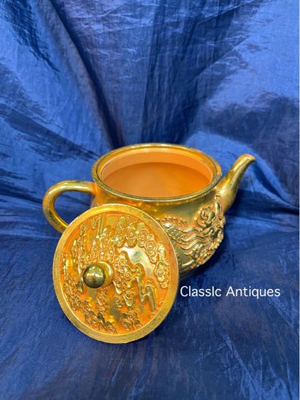 กาน้ำชา หงษ์ มังกร กะไหล่ทอง สะสม รูปที่ 7