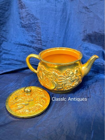 กาน้ำชา หงษ์ มังกร กะไหล่ทอง สะสม รูปที่ 18