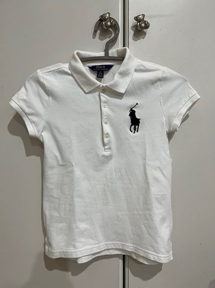 เสื้อยืด Polo Ralph Lauren สีขาว skinny สภาพดี 