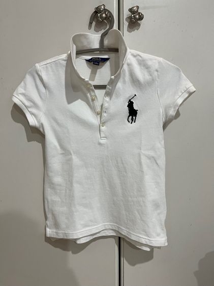 เสื้อยืด Polo Ralph Lauren สีขาว skinny สภาพดี  รูปที่ 6