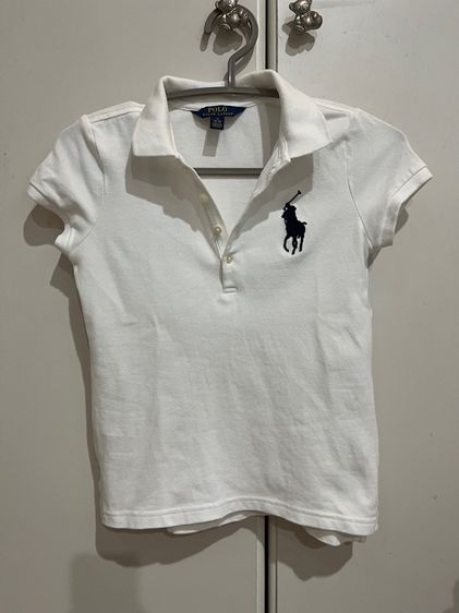 เสื้อยืด Polo Ralph Lauren สีขาว skinny สภาพดี  รูปที่ 10