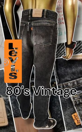 ดำ M ยีนส์ Levi's ลีวายส์ป้ายส้ม 80's👖🇨🇦แคนาดา