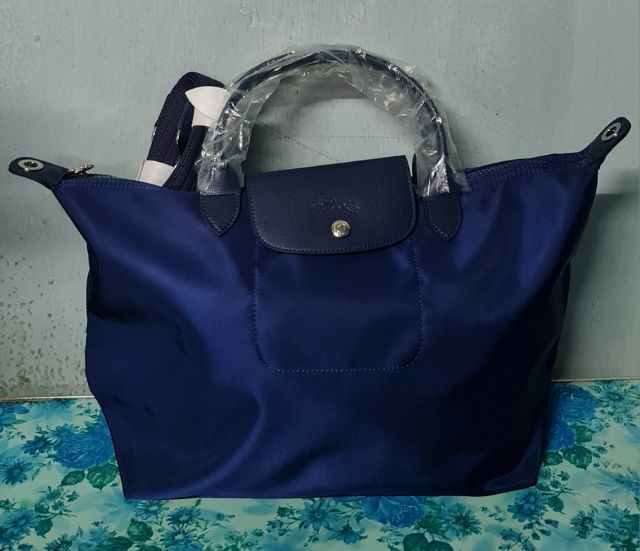 ไม่ระบุ ผ้า กระเป๋า Longchamp Tote Bag Pliage สี น้ำเงินNavy 30×27×18 cm พร้อมสายสะพาย