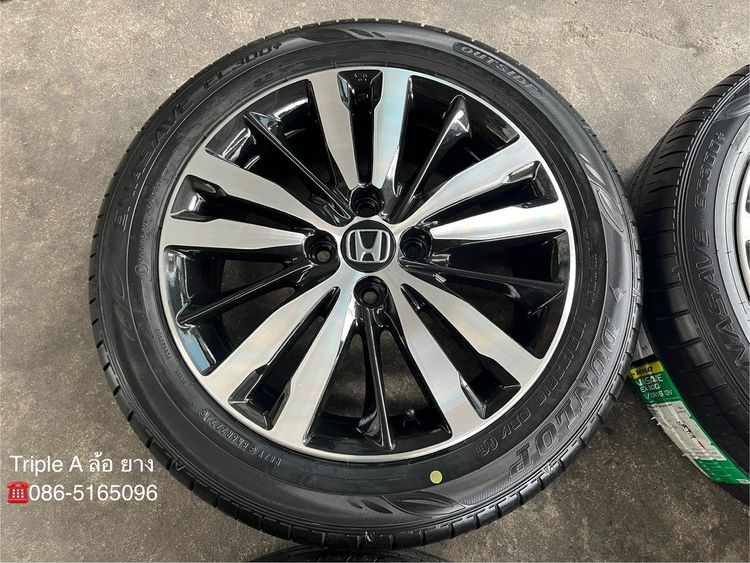 ✨ล้อแม็ก✨Honda Jazz GK ตัวท็อป ขอบ 16 ดำหน้าเงา พร้อมยางใหม่💯185-55-16 Dunlop♨️ปี 24♨️ รูปที่ 4