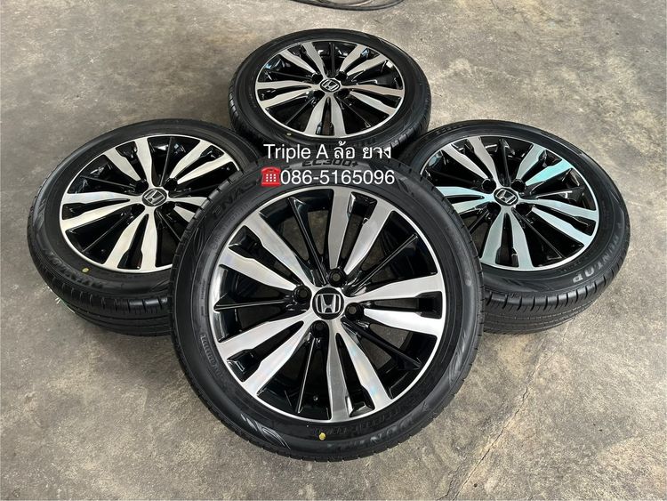 อื่นๆ อะลูมิเนียมอัลลอย 16" ✨ล้อแม็ก✨Honda Jazz GK ตัวท็อป ขอบ 16 ดำหน้าเงา พร้อมยางใหม่💯185-55-16 Dunlop♨️ปี 24♨️