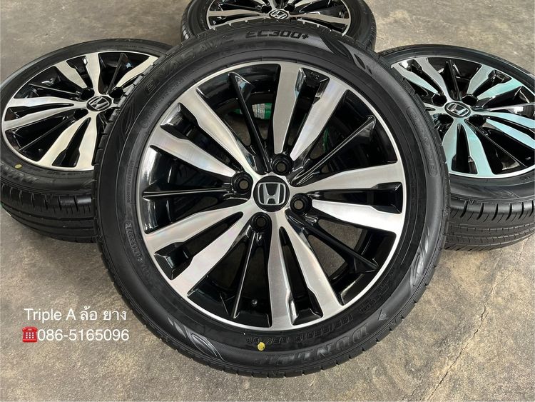 ✨ล้อแม็ก✨Honda Jazz GK ตัวท็อป ขอบ 16 ดำหน้าเงา พร้อมยางใหม่💯185-55-16 Dunlop♨️ปี 24♨️ รูปที่ 2