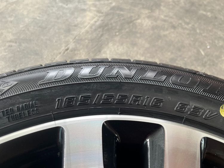 ✨ล้อแม็ก✨Honda Jazz GK ตัวท็อป ขอบ 16 ดำหน้าเงา พร้อมยางใหม่💯185-55-16 Dunlop♨️ปี 24♨️ รูปที่ 8