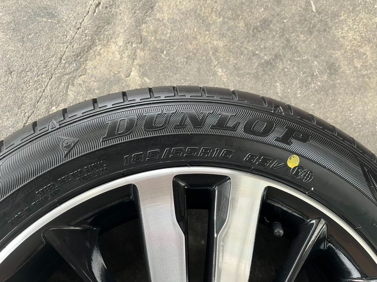 ✨ล้อแม็ก✨Honda Jazz GK ตัวท็อป ขอบ 16 ดำหน้าเงา พร้อมยางใหม่💯185-55-16 Dunlop♨️ปี 24♨️ รูปที่ 6