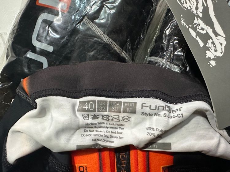 กางเกงจักรยาน Funkier เป้าโปร ส้ม ขายาว รูปที่ 4