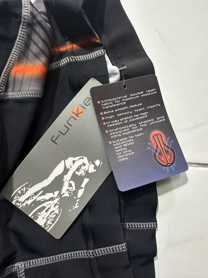 กางเกงจักรยาน Funkier เป้าโปร ส้ม ขายาว