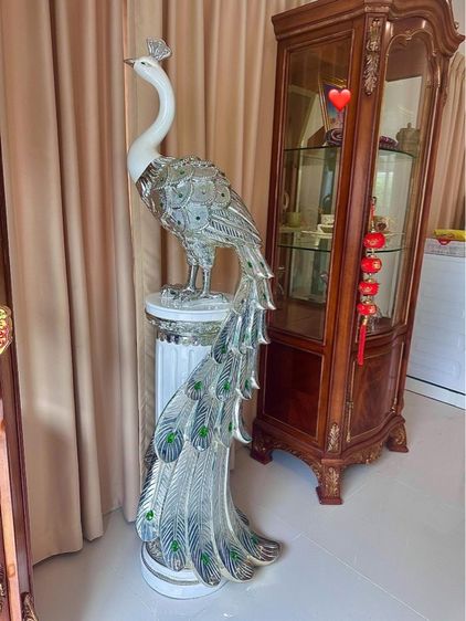 นกยูงนำเข้าสวยงาม ของประดับบ้าน ขนาดสูง180 เซนติเมตร  รูปที่ 2