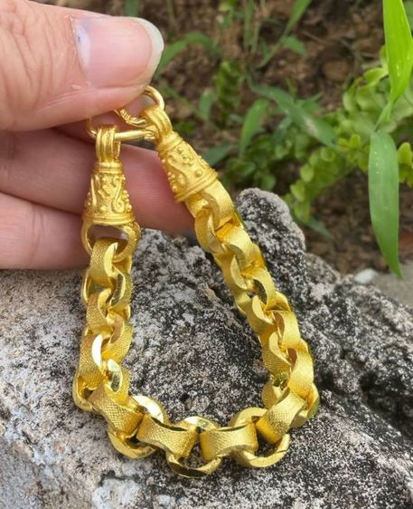 สร้อยข้อมือทอง ( วัสดุทดแทนทอง เป็นนวัตกรรมใหม่ นำเข้าจากต่างประเทศ) ไม่ลอกไม่ดำเพลาไปก็เป็นสีทอง ลายสวยๆ รูปที่ 4