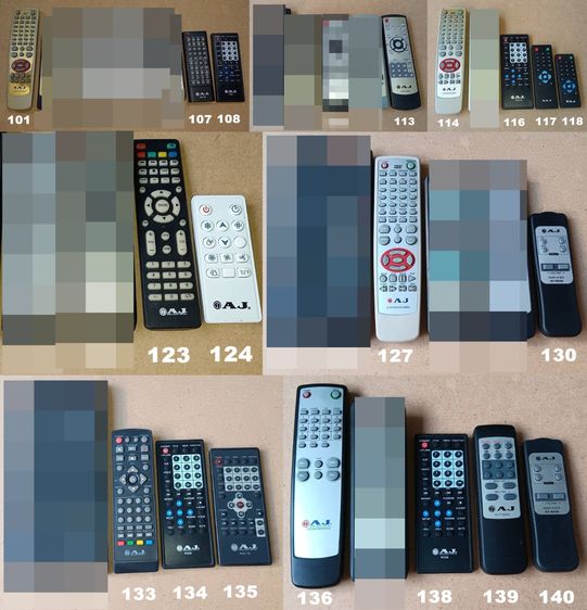 AJ REMOTE (1-175) รีโมท เอเจ เครื่องเสียง DVD VCD CD TAPE VDO LASER DISC BLU RAY COMBO แผ่นเสียง KARAOKE TV จานดาวเทียม AIR SOKEN แอร์ รูปที่ 2