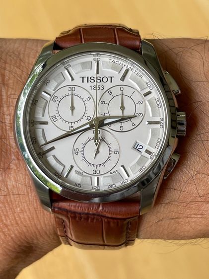 TISSOT Couturier Chronograph Quartz White Dial T0356171603100 Brown Leather  รูปที่ 15