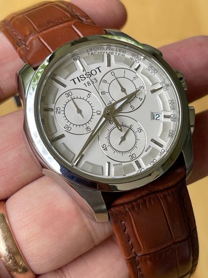 TISSOT Couturier Chronograph Quartz White Dial T0356171603100 Brown Leather  รูปที่ 10