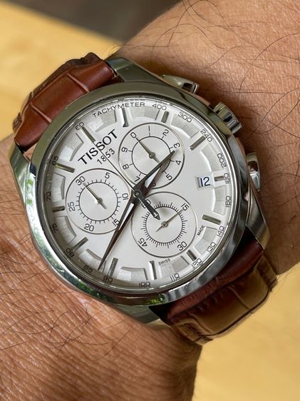 TISSOT Couturier Chronograph Quartz White Dial T0356171603100 Brown Leather  รูปที่ 18