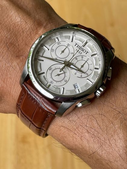 TISSOT Couturier Chronograph Quartz White Dial T0356171603100 Brown Leather  รูปที่ 16