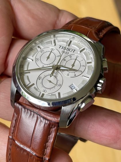 TISSOT Couturier Chronograph Quartz White Dial T0356171603100 Brown Leather  รูปที่ 11