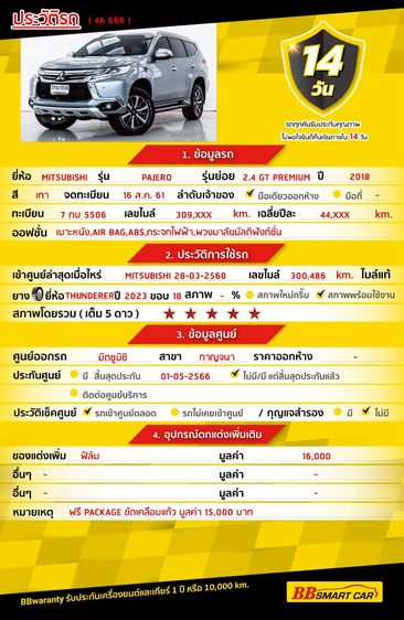 Mitsubishi Pajero Sport 2018 2.4 GT Premium 2WD Utility-car ดีเซล ไม่ติดแก๊ส เกียร์อัตโนมัติ เทา รูปที่ 2