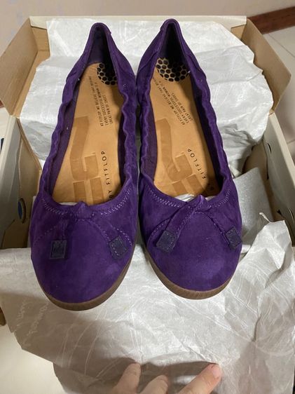 รองเท้าส้นแบน ม่วง ผ้า UK 5.5 | EU 38 2/3 | US 7 fitflop แท้มือ1 พร้อมส่ง