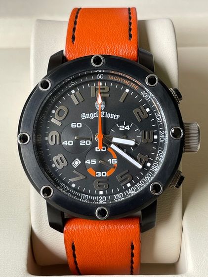 ดำ อื่นๆ ANGLE CLOVER Chronograph Sports Orange Black 46 mm 100 m