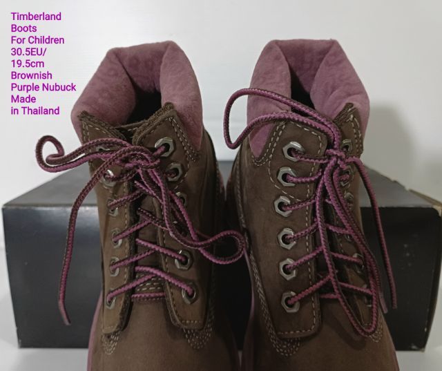 Timberland Boots For Children 30.5EU(19.5cm) ของแท้ มือ 1 ไม่ผ่านการใช้งานมาก่อน, รองเท้า Timberland หนังแท้ เย็บขอบพื้นเพิ่มให้ทนทานมากขึ้น รูปที่ 8