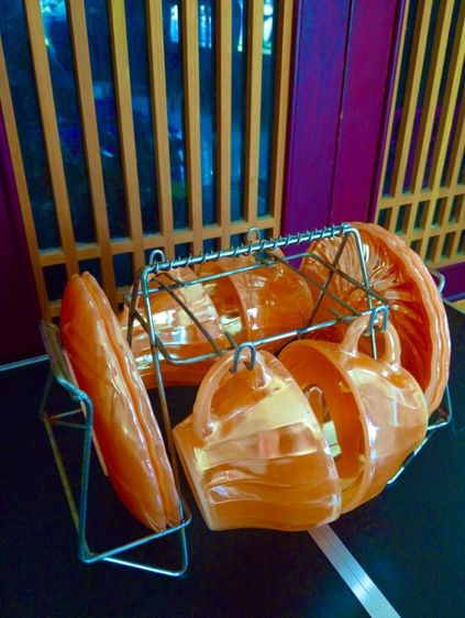 USA.ชุดกาแฟ file king จากอเมริกา..ครบ 4 ชุดพร้อมกระเช้าเดิมแท้เก่าโบราณ รูปที่ 7