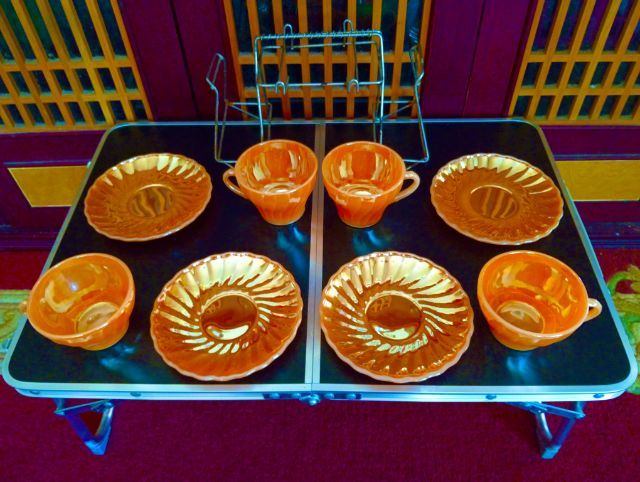 USA.ชุดกาแฟ file king จากอเมริกา..ครบ 4 ชุดพร้อมกระเช้าเดิมแท้เก่าโบราณ รูปที่ 14