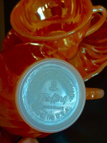 USA.ชุดกาแฟ file king จากอเมริกา..ครบ 4 ชุดพร้อมกระเช้าเดิมแท้เก่าโบราณ รูปที่ 5