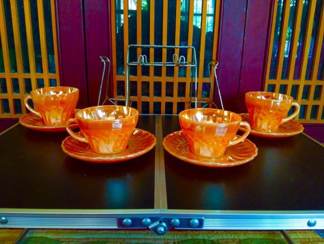 USA.ชุดกาแฟ file king จากอเมริกา..ครบ 4 ชุดพร้อมกระเช้าเดิมแท้เก่าโบราณ รูปที่ 8