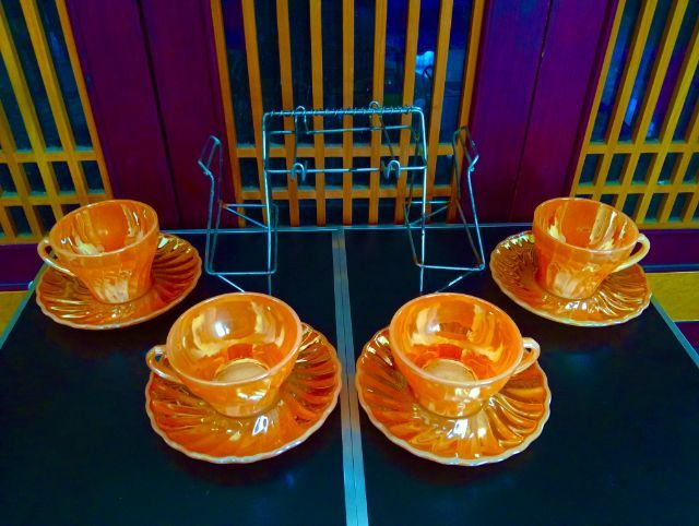 USA.ชุดกาแฟ file king จากอเมริกา..ครบ 4 ชุดพร้อมกระเช้าเดิมแท้เก่าโบราณ รูปที่ 4