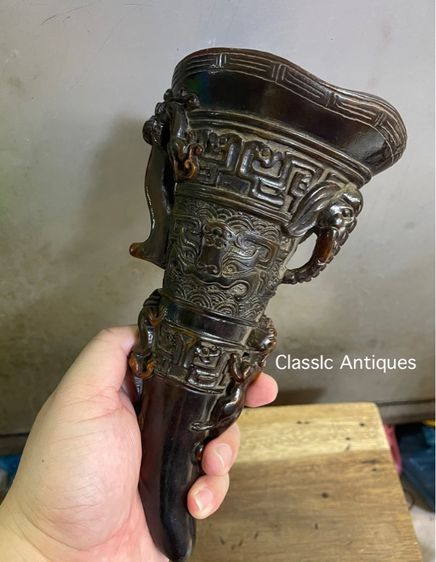 จอก งานแกะสลักจากเขา สะสมB2 รูปที่ 9