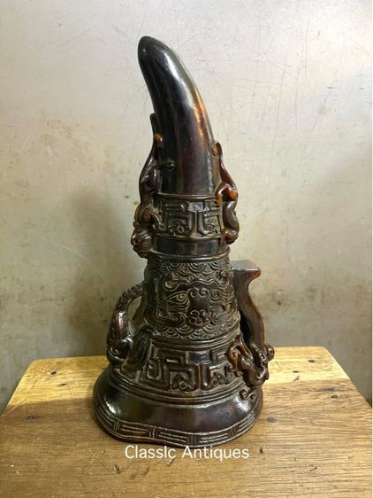 จอก งานแกะสลักจากเขา สะสมB2