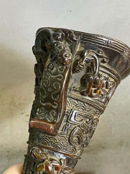 จอก งานแกะสลักจากเขา สะสมB2 รูปที่ 14