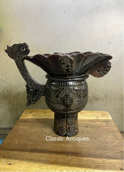 จอก งานแกะสลักจากเขา สะสมB3 รูปที่ 4