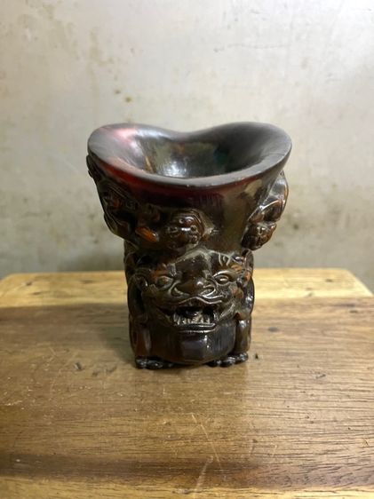 จอก งานแกะสลักจากเขา สะสมB6 รูปที่ 2