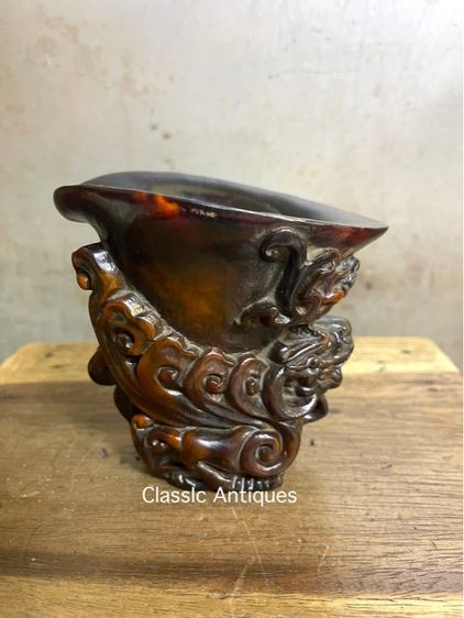 จอก งานแกะสลักจากเขา สะสมB6 รูปที่ 3