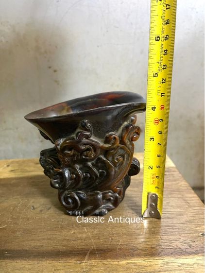 จอก งานแกะสลักจากเขา สะสมB6 รูปที่ 8