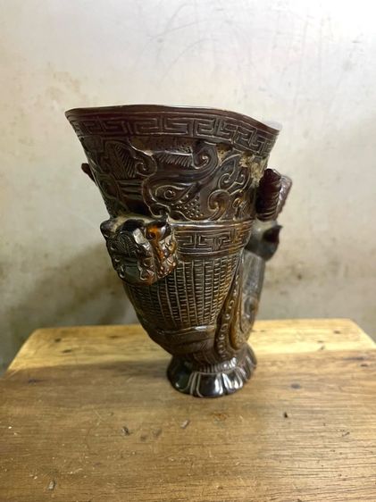 จอก งานแกะสลักจากเขา สะสมB1 รูปที่ 6