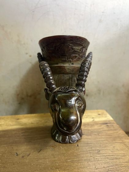 จอก งานแกะสลักจากเขา สะสมB1 รูปที่ 4