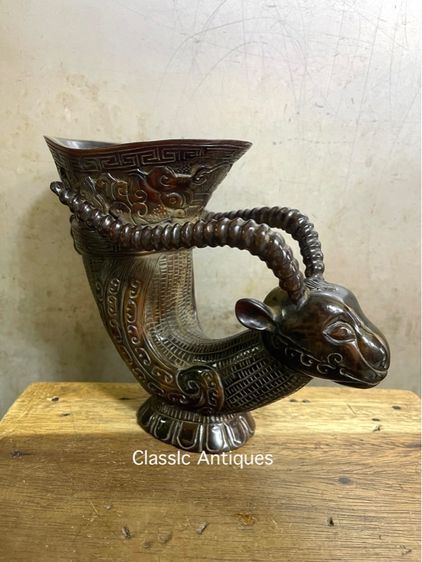 จอก งานแกะสลักจากเขา สะสมB1 รูปที่ 3