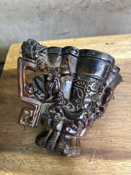 จอก งานแกะสลักจากเขา สะสมB4 รูปที่ 10