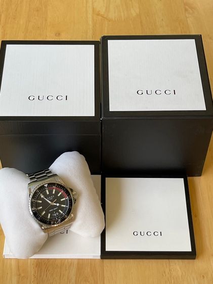 GUCCI Dive 45 mm Stainless Steel Black Dial Men’s 's Quartz Watch YA136302 รูปที่ 2