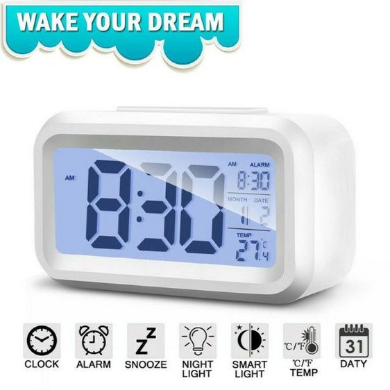 นาฬิกาปลุกเรืองแสงดิจิตอลแบบตั้งโต๊ะ รูปที่ 6